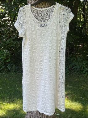 Inner Circle White Lace Crochet Layered Dress